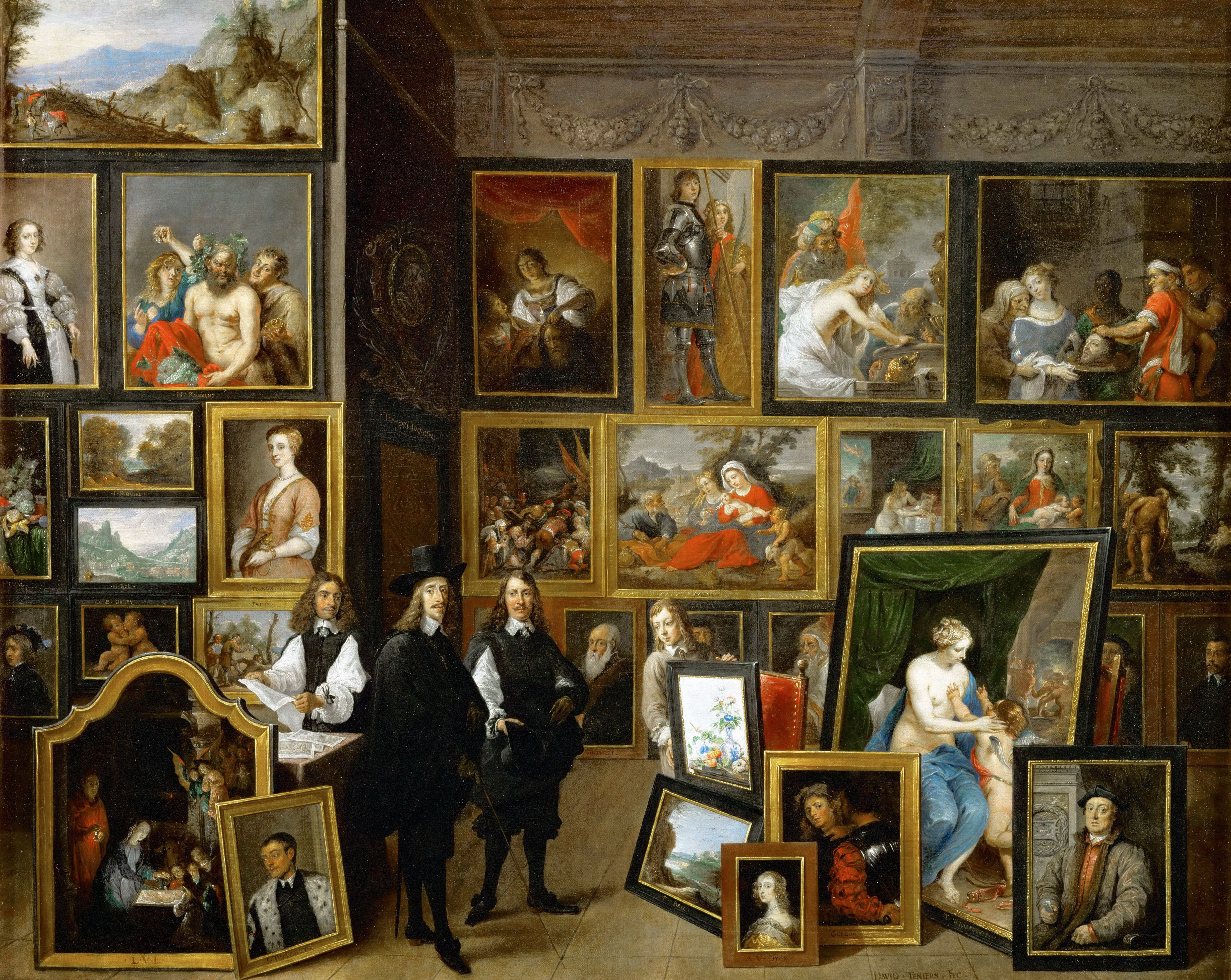 David Teniers II -- Archduke Leopold Wilhelm in his gallery in Brussels